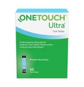 Box of OneTouch Ultra® Diabetes Test Strips
